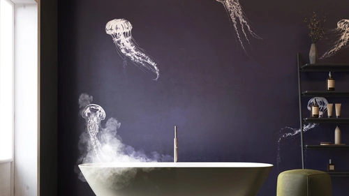 Carta da parati con animali marini Onera di Instabilelab