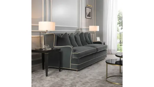 Tavolino quadrato con top in vetro e struttura in legno laccato con dettagli in ottone Brunelleschi di Tosconova