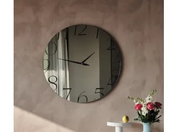 Specchio Orologio in cristallo specchiato serigrafato Moment di Cattelan Italia
