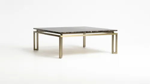 Tavolino con top in marmo e base in metallo Oro di Tosconova