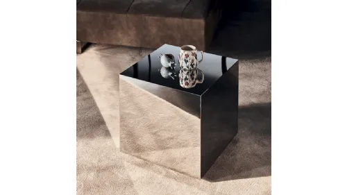 Tavolino a cubo in acciaio inox Dadox di Cattelan Italia