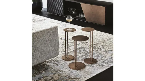 Tavolino in acciaio finitura Brushed Bronze Sting Brushed di Cattelan Italia