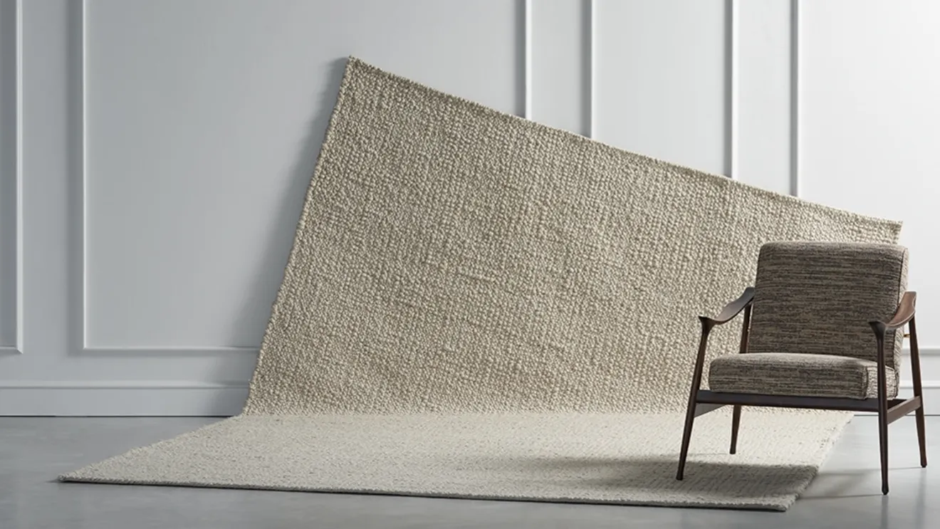 Tappeto realizzato in lana pregiata, cotone e juta e annodato a mano TT17 di Tosconova
