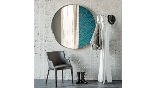 Specchio in cristallo con cornice in acciaio Wish di Cattelan Italia