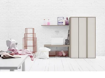 Mobile da Bagno in melaminico e lavabo in ceramica Acqua e Sapone Lavanderia 02 di Birex