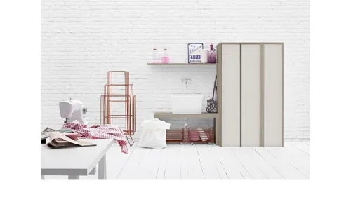 Mobile da Bagno in melaminico e lavabo in ceramica Acqua e Sapone Lavanderia 02 di Birex
