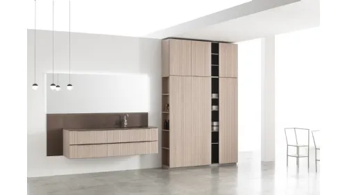 Mobile da Bagno sospeso in melaminico finitura Riga sbiancato Rail 02 di Arcom