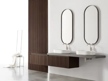 Mobile da Bagno sospeso in melaminico finitura Riga Carbone Shape 18 di Arcom