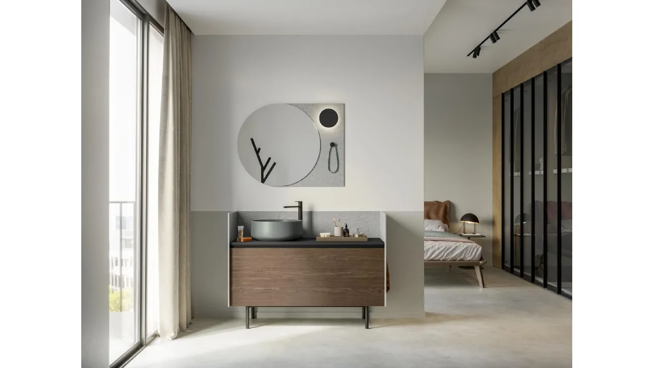 Mobile da Bagno a terra Deep 02 in essenza rovere castoro di Birex