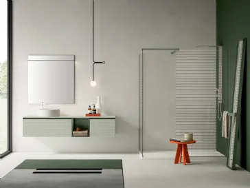Mobile da Bagno sospeso Filo+ Horizon Quarzo opaco di Artesi