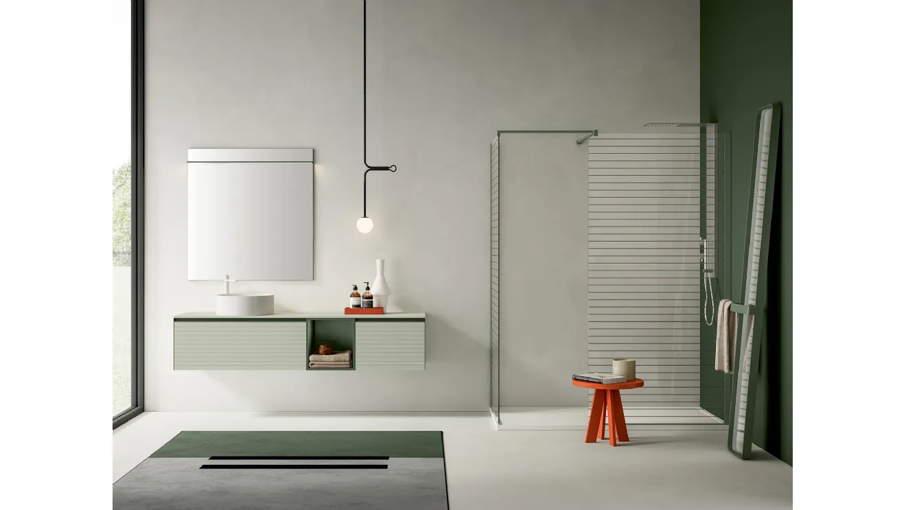 Mobile da Bagno sospeso Filo+ Horizon Quarzo opaco di Artesi