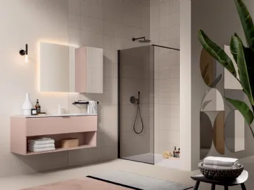 Mobile da Bagno Filo+ Plain Rosa Cipria opaco di Artesi