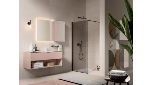 Mobile da Bagno Filo+ Plain Rosa Cipria opaco di Artesi