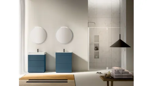 Mobile da Bagno Filo+ Push and Handle Blu Cobalto Opaco di Artesi