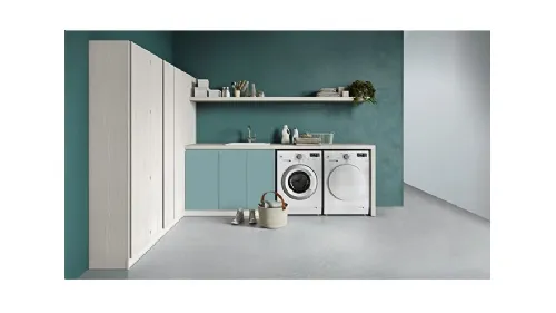 Mobile da Lavanderia angolare in melaminico e laccato Idrobox 09 di Birex
