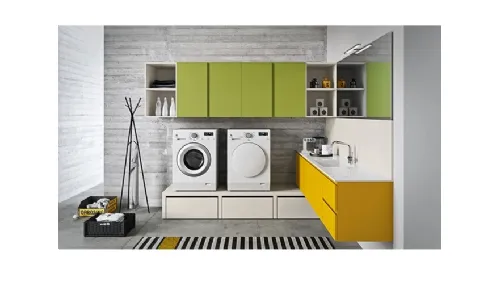 Mobile da Lavanderia dai colori vivaci in laccato opaco Idrobox 12 di Birex