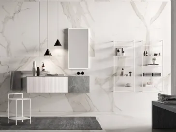 Mobile da Bagno bianco e grigio Petra PT 48 di Artesi