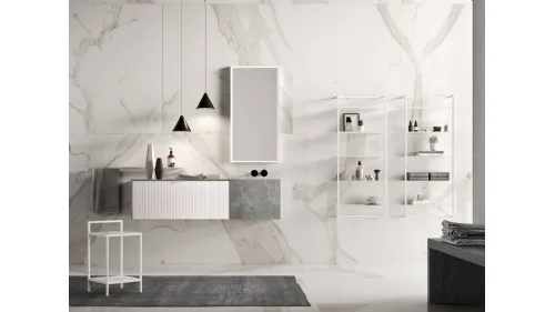Mobile da Bagno bianco e grigio Petra PT 48 di Artesi