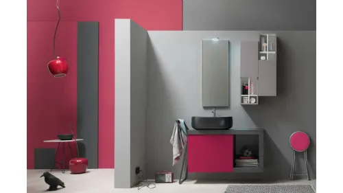 Mobile da Bagno sospeso laccato opaco E-Ly 54 di Arcom