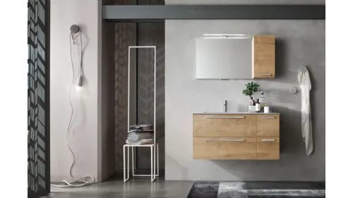 Mobile da Bagno sospeso in melaminico Rovere E-Ly 81 di Arcom