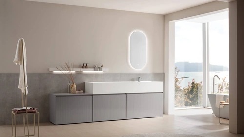Mobile da Bagno in vetro laccato Shape 31 di Arcom