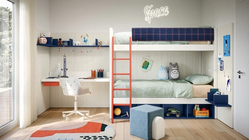 Cameretta con letti a castello Camelot di Nidi