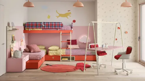 Cameretta con letto a castello Kids space 10 di Nidi