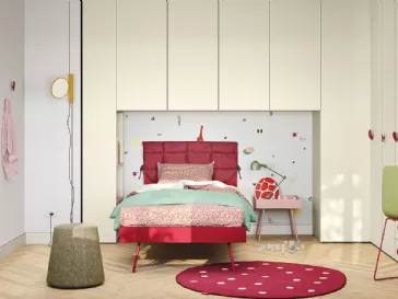Cameretta a ponte Kids space 23 in melaminico di Nidi
