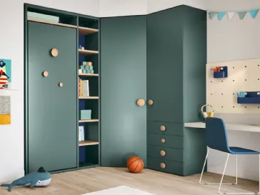 Cameretta componibile Kids space 28 in melaminico di Nidi