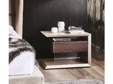 Comodino con cassetto in legno naturale Biagio di Cattelan Italia