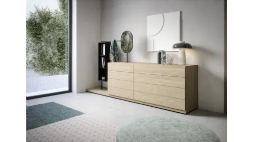 Comò Easy System in legno di Rovere impiallacciato di Novamobili