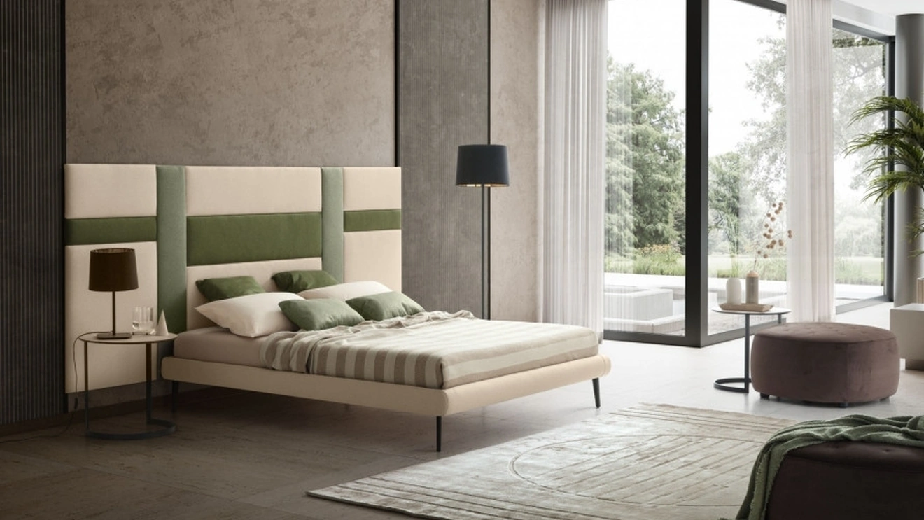 Letto in tessuto con testiera Ground di Le Comfort