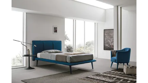 Letto in tessuto con testiera trapuntata Itaca alla Francese di Target Point
