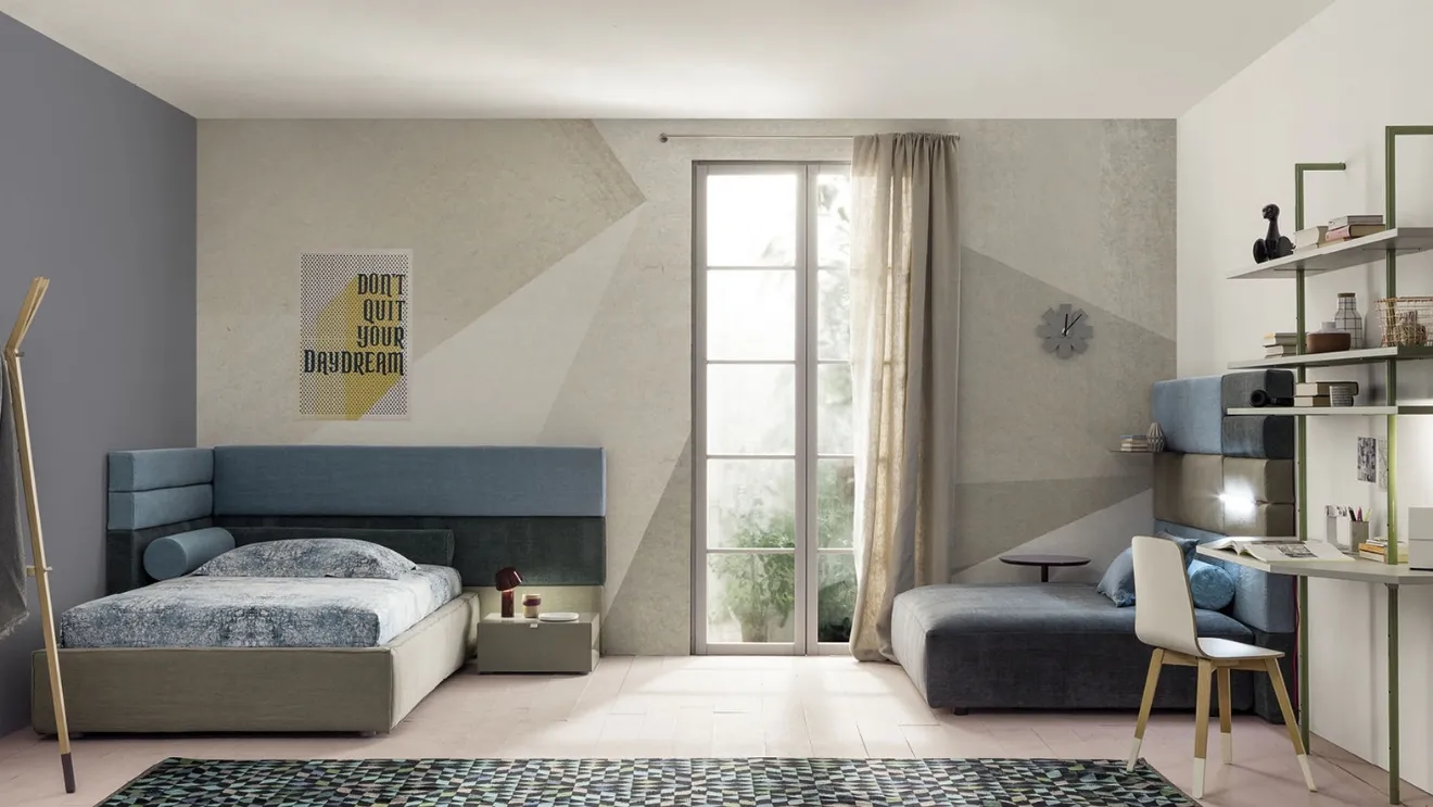Letto Singolo in tessuto Boiserie Set di Twils