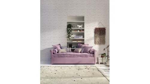 Daybed singolo Camelia Mod 31in tessuto con letto estraibile di Twils
