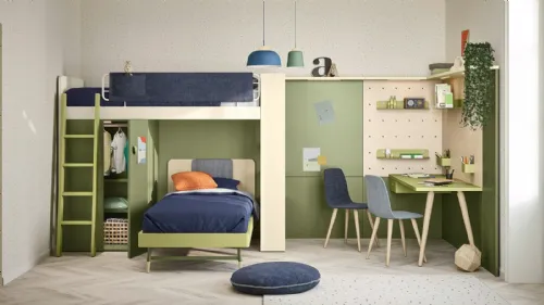 Letto singolo Ergo con testiera di Nidi