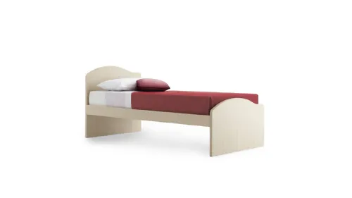 Letto singolo Ola con testiera e pediera con forma arrotondata a onda di Nidi