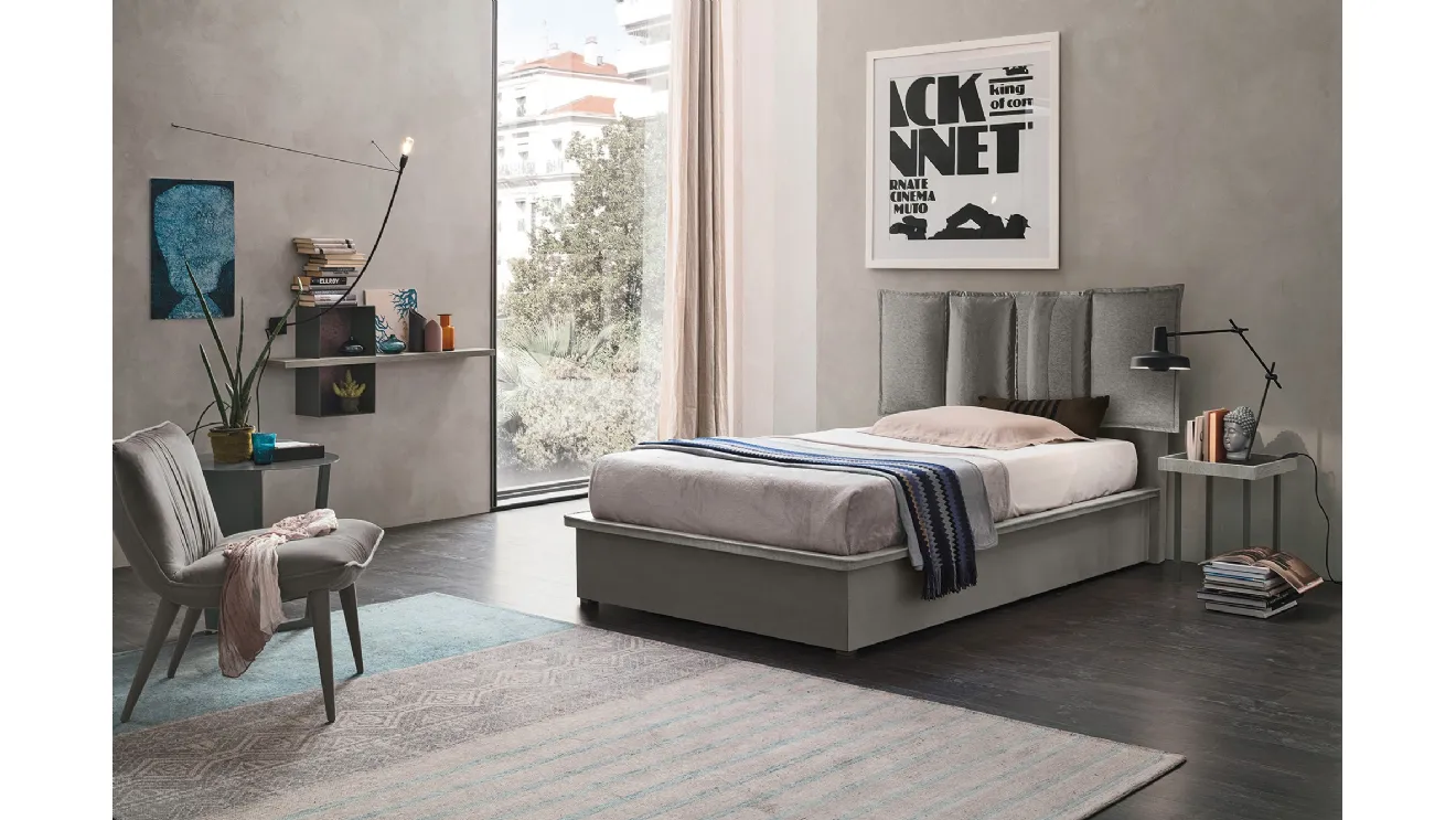 Letto singolo con box contenitore Santorini di Target Point