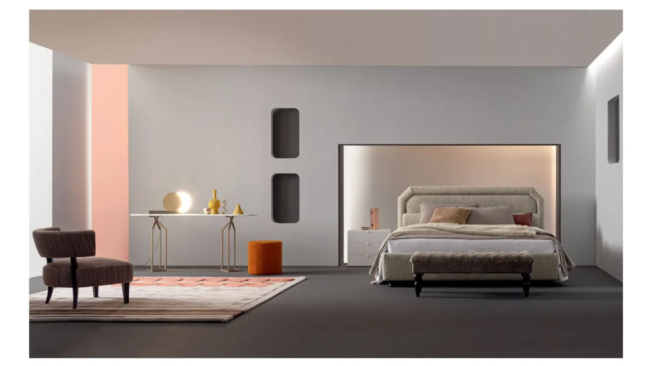 Letto in tessuto con testiera Camille di Twils