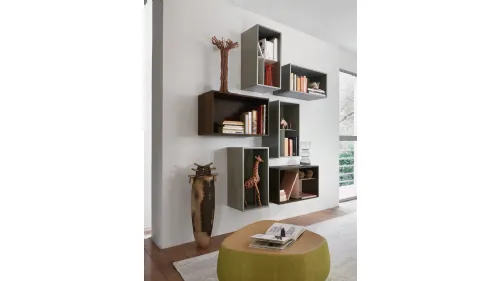Libreria Lampo L6C07 in laccato opaco di Sangiacomo