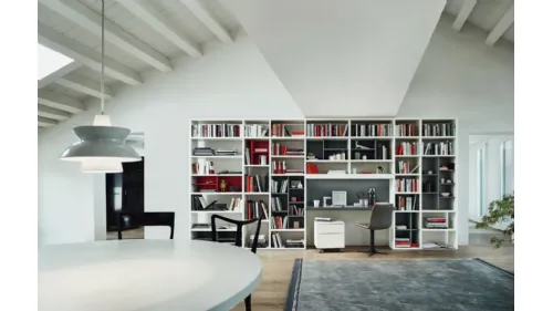 Libreria Modo M6C89 in laccato opaco di Sangiacomo