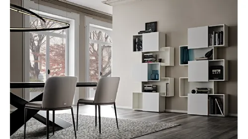 Libreria a muro Piquant in MDF bianco di Cattelan Italia