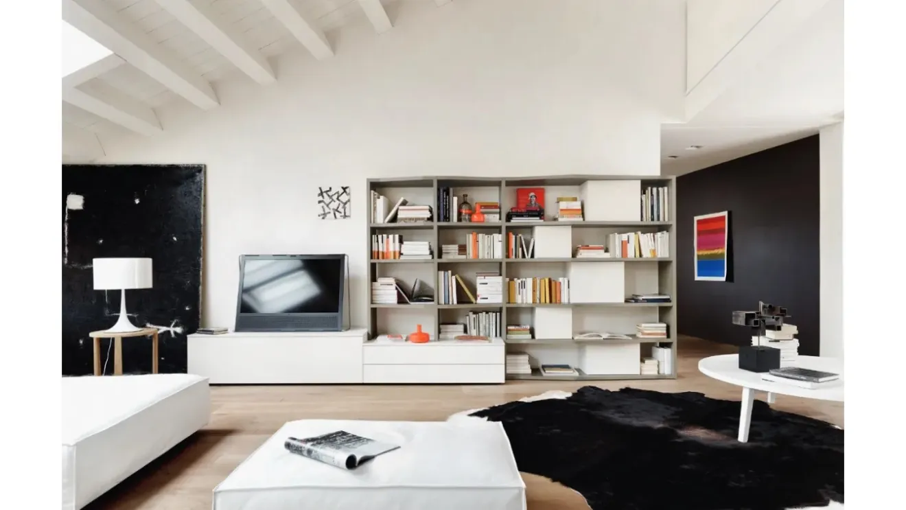 Libreria Modo M6C81 in laccato opaco di Sangiacomo