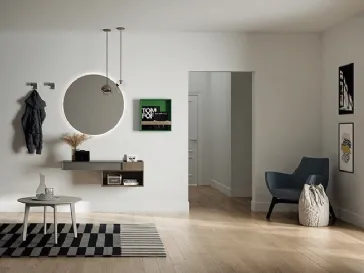 Mobile ingresso con cassetto integrato in lavvato opaco e Rovere Castoro Sessanta 04 di Birex