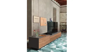 Mobile Porta Tv Cabaret 9G sx in impiallacciato Noce di Sangiacomo