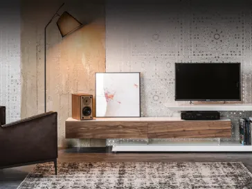 Mobile Porta Tv Link reversibile e adattabile in lunghezza in Noce Canaletto di Cattelan Italia
