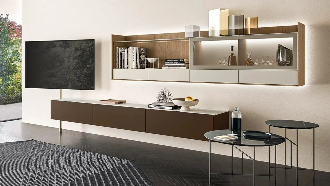 Mobile Porta Tv Tv Video in laccato di Sangiacomo