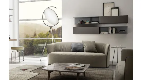 Mobile sospeso Living 07 in laminato Grigio Londra di Arredo3