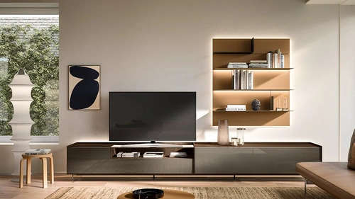 Parete Attrezzata Cabaret Glass 04 di Sangiacomo