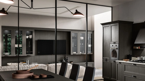 Parete Attrezzata Living Opera in massello di frassino di Arredo3